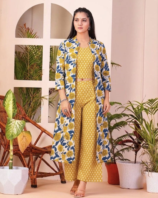 Tatvani Hand Block Printed Cotton Shrug for Women | Natural Dye Long Ethnic Shrug | Indian Artisan Handmade Handblock Printed Cotton Outerwear | Indo-Western Ethnic Wear | Sizes 36 to 54