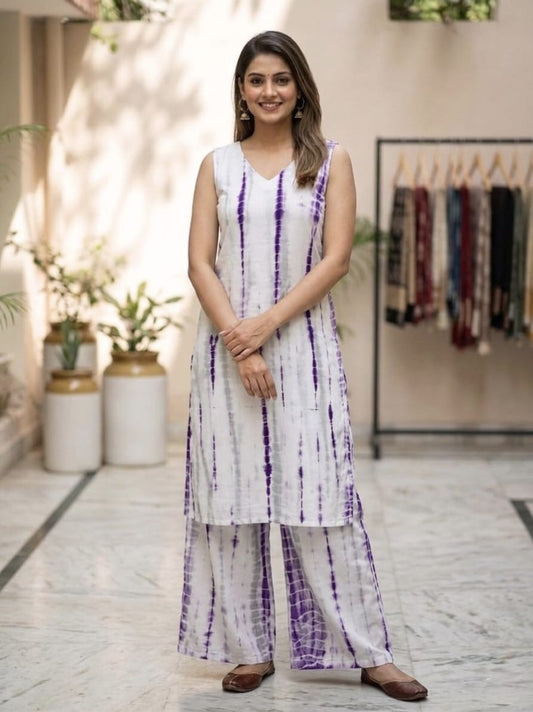 Tatvani Bagru Hand Block Printed Kurta Palazzo Set | Pure Cotton | Sleeveless Kurta with 2 Pocket Palazzo