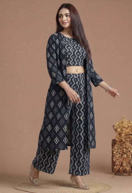 Tatvani Hand Block Printed Cotton Shrug for Women | Natural Dye Long Ethnic Shrug | Indian Artisan Handmade Handblock Printed Cotton Outerwear | Indo-Western Ethnic Wear | Sizes 36 to 54