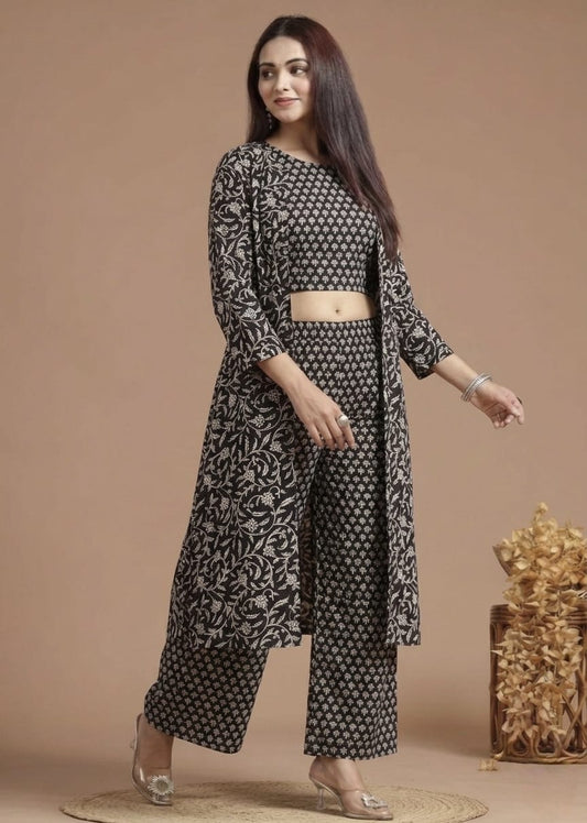Tatvani Hand Block Printed Cotton Shrug for Women | Natural Dye Long Ethnic Shrug | Indian Artisan Handmade Handblock Printed Cotton Outerwear | Indo-Western Ethnic Wear | Sizes 36 to 54