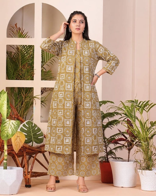 Tatvani Hand Block Printed Cotton Shrug for Women | Natural Dye Long Ethnic Shrug | Indian Artisan Handmade Handblock Printed Cotton Outerwear | Indo-Western Ethnic Wear | Sizes 36 to 54