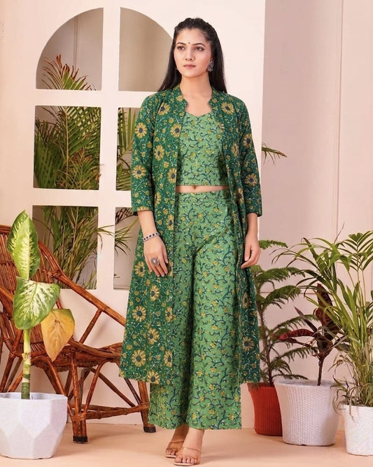 Tatvani Hand Block Printed Cotton Shrug for Women | Natural Dye Long Ethnic Shrug | Indian Artisan Handmade Handblock Printed Cotton Outerwear | Indo-Western Ethnic Wear | Sizes 36 to 54