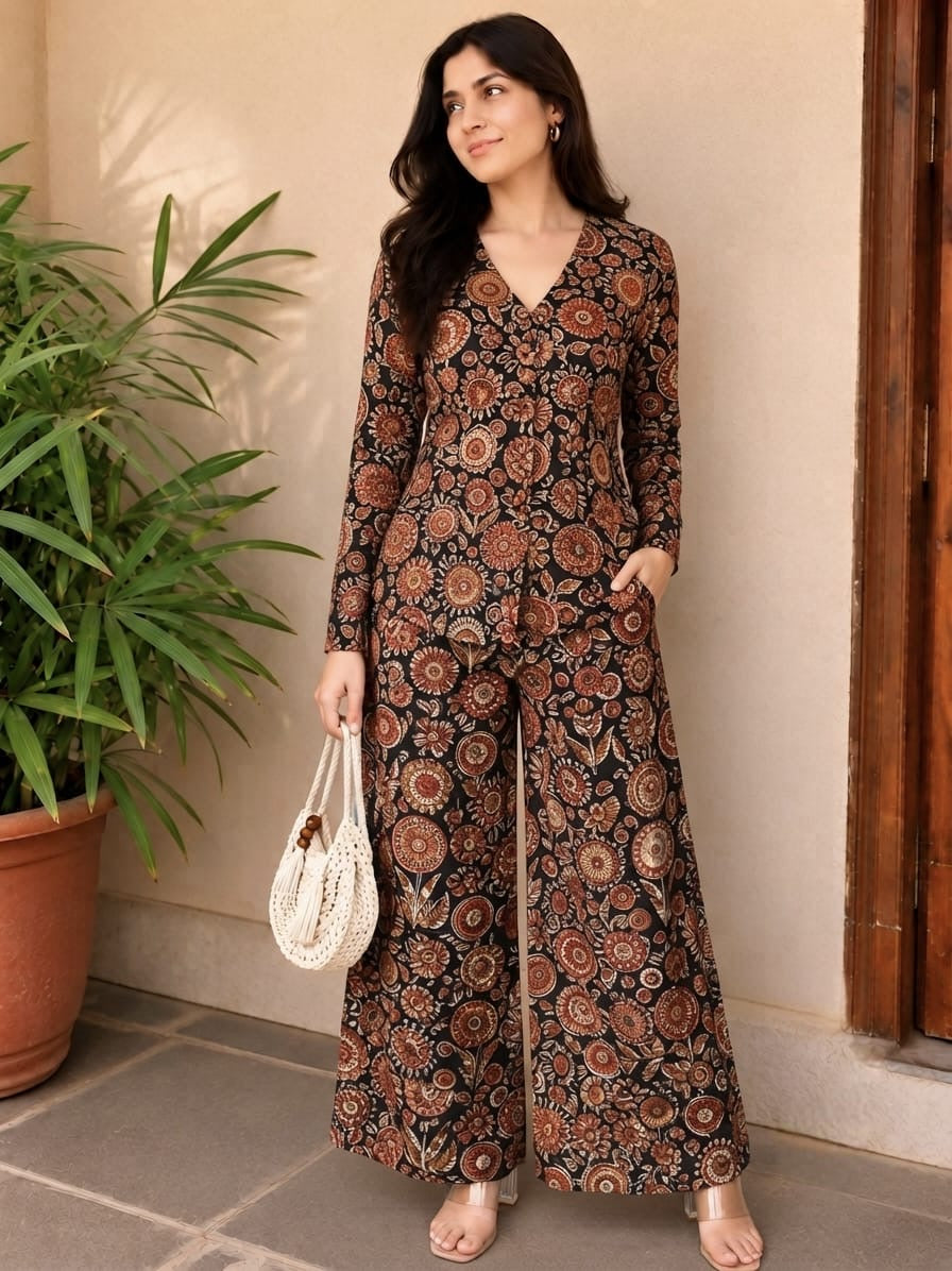 Tatvani Pure Cotton Printed Women’s Co-Ord Set | Summer Shirt & Palazzo Set | XXS to 7XL