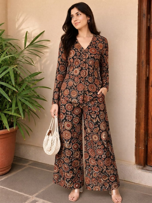 Tatvani Pure Cotton Printed Women’s Co-Ord Set | Summer Shirt & Palazzo Set | XXS to 7XL
