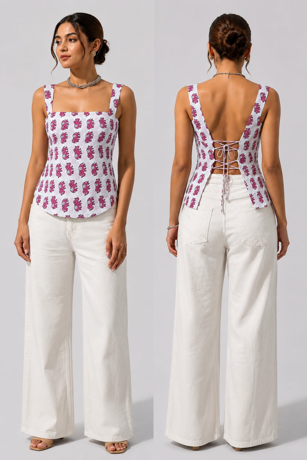 ✨ TATVANI – Pure Handblock Print Backless Top ✨