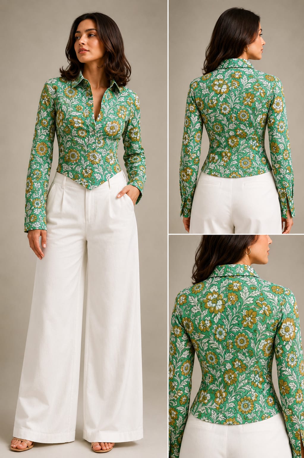 TATVANI – Premium Floral Printed Fitted Shirt ✨