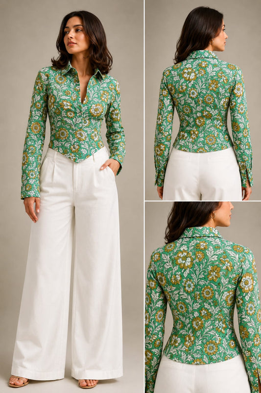 TATVANI – Premium Floral Printed Fitted Shirt ✨