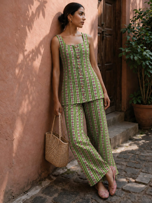 TATVANI | Pure Hand Block Print Cotton Co-ord Set
