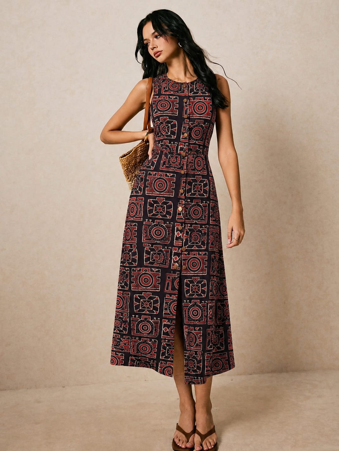 TATVANI | Pure Hand Block Print Cotton Maxi Dress